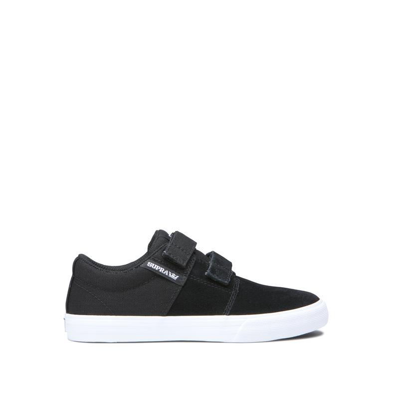 Supra STACKS II VULC VELCRO Sneaker Low Kinder Schwarz / Grau Deutschland RLCWZ8906